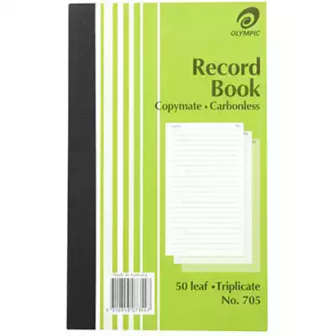 Picture of OLYMPIC 705 RECORD BOOK CARBONLESS TRIPLICATE 50 LEAF 200 X 125MM