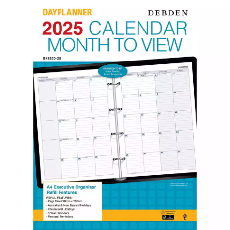 Picture of DEBDEN DAYPLANNER EX5300 EXECUTIVE EDITION REFILL MONTH TO VIEW