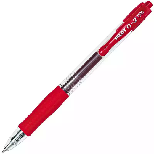 Picture of PILOT G2 RETRACTABLE GEL INK PEN 0.5MM RED