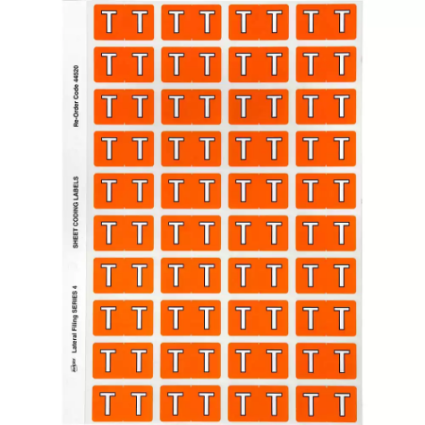 Picture of AVERY 44520 LATERAL FILE LABEL SIDE TAB COLOUR CODE T 25 X 42MM ORANGE PACK 240