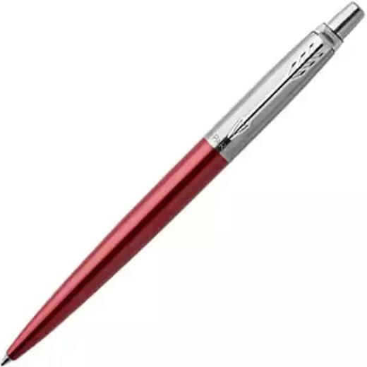 Picture of PARKER JOTTER BALLPOINT PEN MEDIUM BLUE INK KENSINGTON RED CHROME TRIM