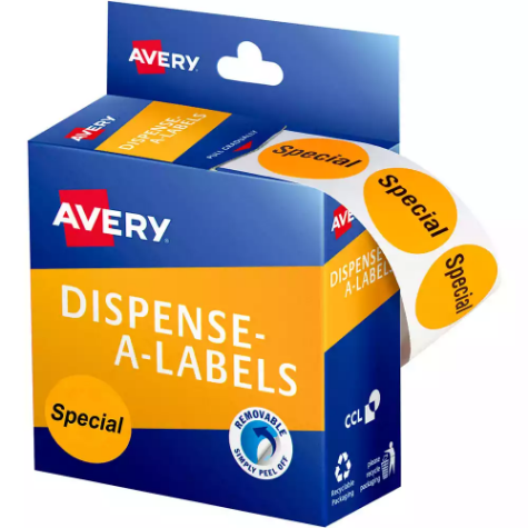 Picture of AVERY 937312 MESSAGE LABELS SPECIAL 24MM ORANGE PACK 500