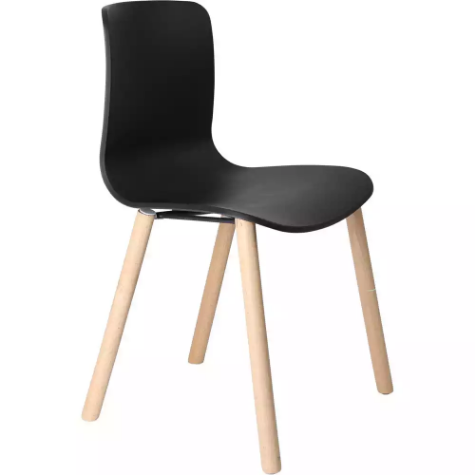 Picture of DAL ACTI CHAIR 4-LEG TIMBER FRAME BLACK POLYPROP SHELL