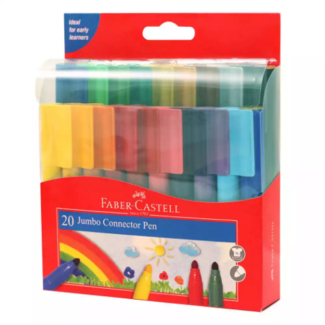 Picture of FABER-CASTELL JUMBO CONNECTOR PENS ASSORTED PACK 20