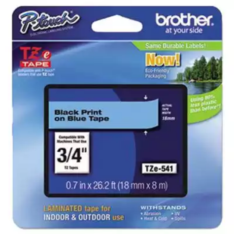 Picture of BROTHER TZE-541 LAMINATED LABELLING TAPE 18MM BLACK ON BLUE