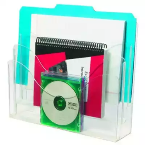 Picture of DEFLECTO BROCHURE HOLDER LANDSCAPE 3-POCKET 3-TIER A4 CLEAR