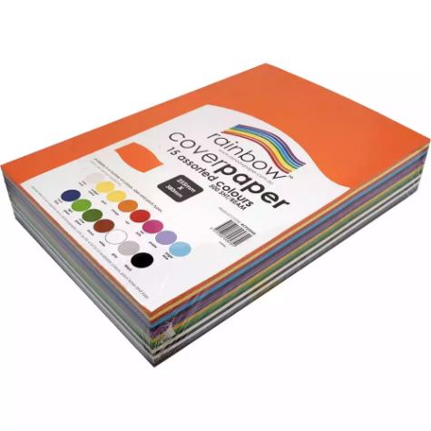 Picture of RAINBOW COVER PAPER 125GSM 255 X 380MM ASSORTED PACK 500