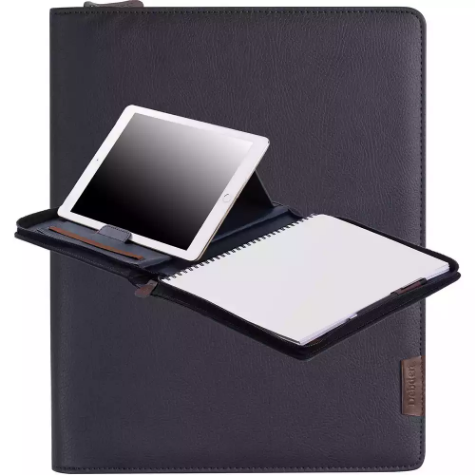 Picture of COLLINS CH1 COMPACT COMPENDIUM ZIP CLOSURE WITH NOTEPAD QUARTO 260 X 210MM NAVY BLUE