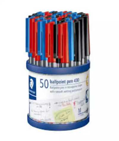 Picture of STAEDTLER 430 STICK BALLPOINT PEN MEDIUM ASSORTED CUP 50