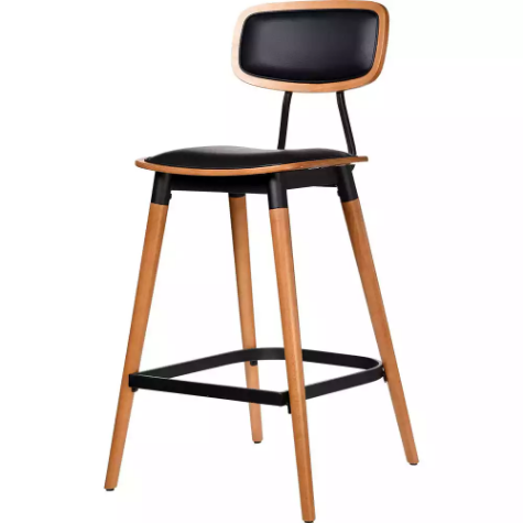 Picture of FELIX BARSTOOL BLACK VINYL SEAT LANCASTER OAK SEAT BLACK FRAME