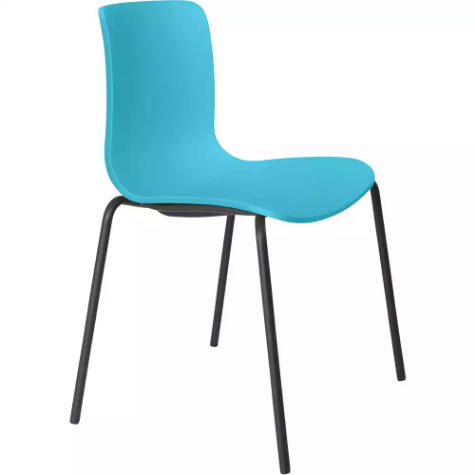 Picture of DAL ACTI CHAIR 4-LEG BLACK POWDERCOAT FRAME TEAL POLYPROP SHELL