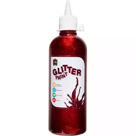 Picture of EDUCATIONAL COLOURS GLITTER PAINT 500ML RED