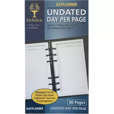 Picture of DEBDEN DAYPLANNER PR2015 PERSONAL EDITION REFILL NON-DATED DAY TO PAGE 172 X 96MM