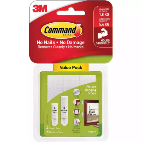 Picture of COMMAND PICTURE HANGING STRIP SMALL AND MEDIUM COMBO PACK WHITE