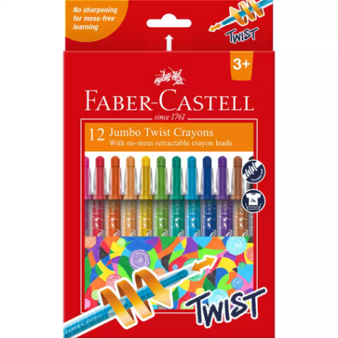 Picture of FABER-CASTELL JUMBO TWIST CRAYONS ASSORTED BOX 12