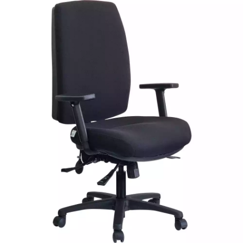 Picture of DAL ERGOSELECT STRIDE CHAIR EXTRA HIGH BACK BLACK NYLON BASE ADJUSTABLE ARMS LARGE SEAT FABRIC BLACK