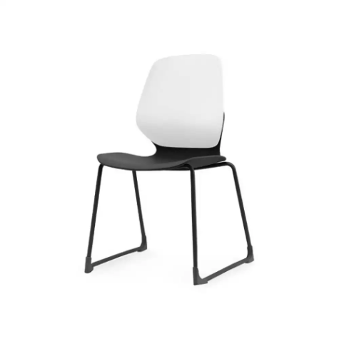 Picture of SYLEX KALEIDO CHAIR WHITE SLED FRAME BLACK SEAT