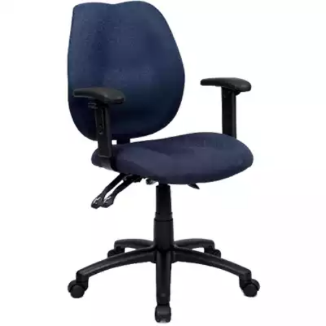 Picture of YS DESIGN SABINA TASK CHAIR HIGH BACK WITH ARMS BLUE