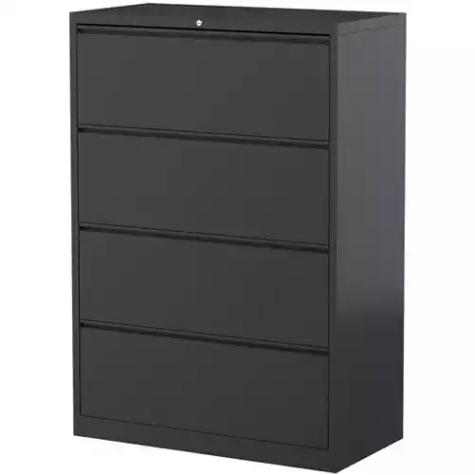 Picture of STEELCO LATERAL FILING CABINET 4 DRAWER 1320 X 915 X 463MM GRAPHITE RIPPLE