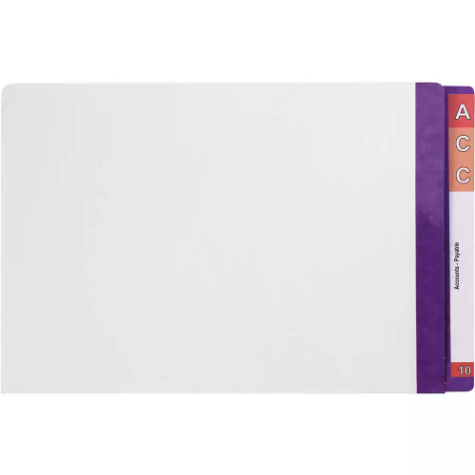 Picture of AVERY 42437 LATERAL FILE WITH PURPLE TAB MYLAR FOOLSCAP WHITE BOX 100