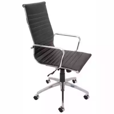 Picture of RAPIDLINE PU605H EXECUTIVE CHAIR HIGH BACK ARMS CHROME FRAME PU BLACK