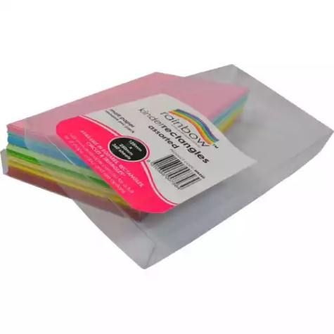 Picture of RAINBOW KINDER SHAPES PAPER RECTANGLE 80GSM DOUBLE SIDED 125 X 250MM MATT ASSORTED PACK 360