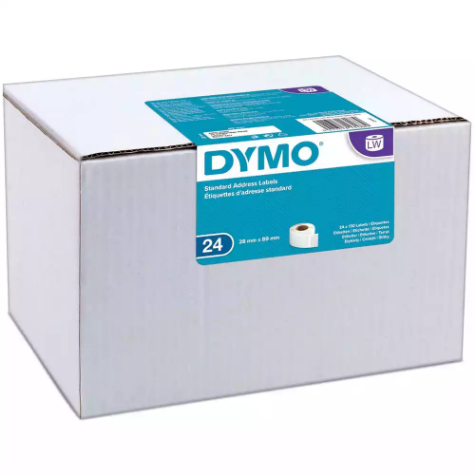 Picture of DYMO 0722360 LW ADDRESS LABELS 28 X 89MM WHITE ROLL 130 BOX 24