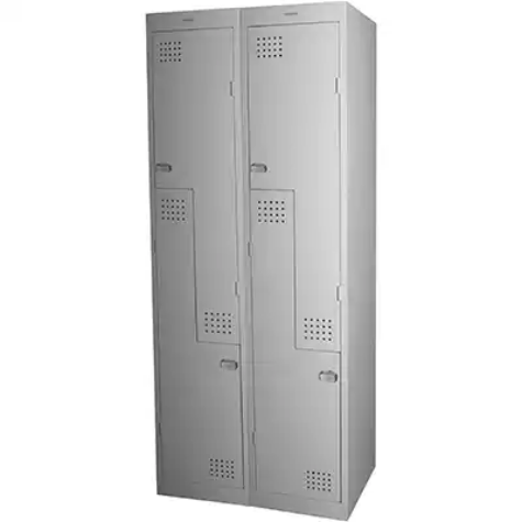 Picture of STEELCO PERSONNEL LOCKER 2 Z DOOR BANK OF 2 380MM SILVER GREY