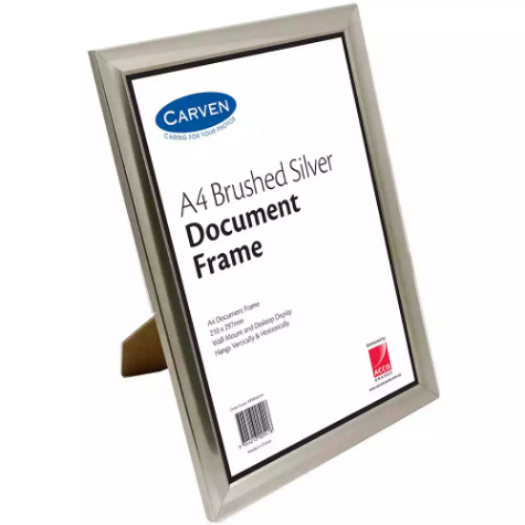 Picture of CARVEN DOCUMENT FRAME A4 BRUSHED SILVER