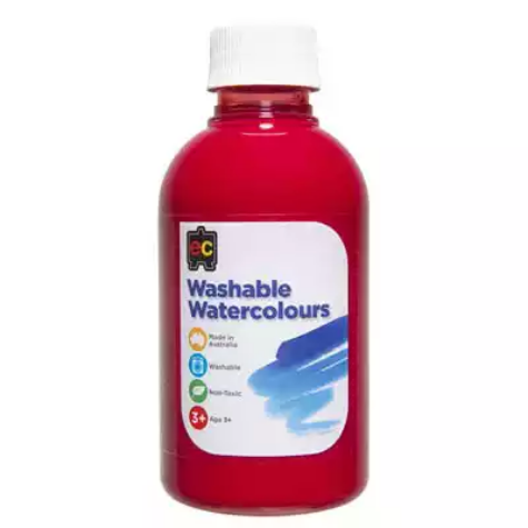 Picture of EDUCATIONAL COLOURS WASHABLE WATERCOLOUR PAINT 250ML RED