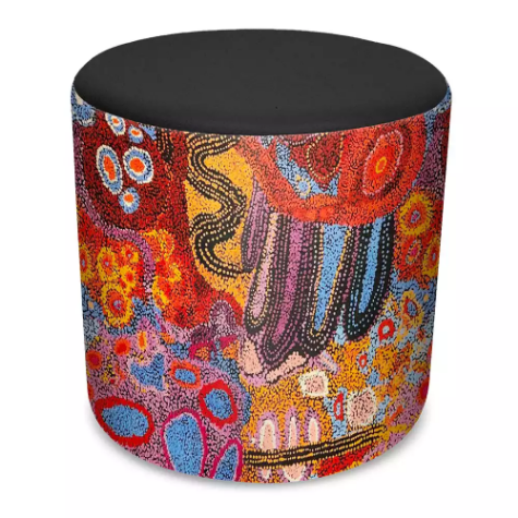 Picture of ORANGE DUST SPECTRUM EVA ROUND OTTOMAN 450 X 450 X 450MM SWAN BLACK