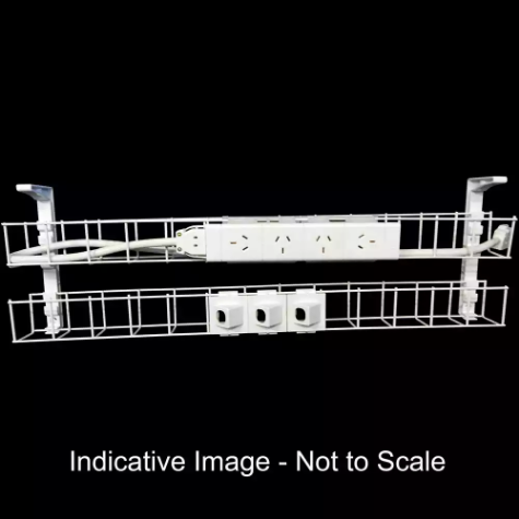 Picture of RAPIDLINE DUAL TIER CABLE BASKET 950MM / GPO X 4 / DATA TILES X 3 / LEAD LENGTH 1.5M