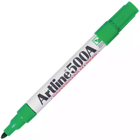 Picture of ARTLINE 500A WHITEBOARD MARKER BULLET 2MM GREEN