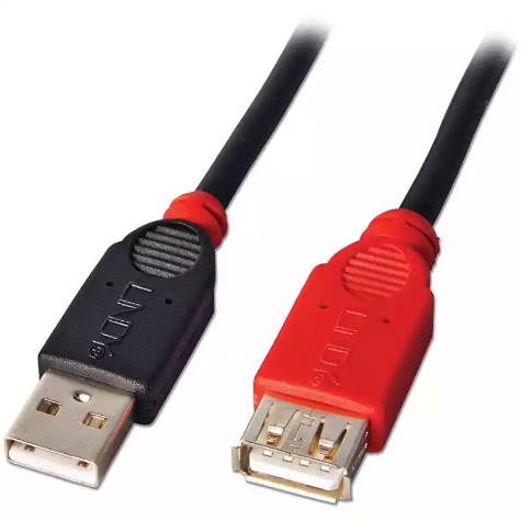 Picture of LINDY 42817 ACTIVE USB-A 2.0 EXTENTION CABLE 5M BLACK/RED