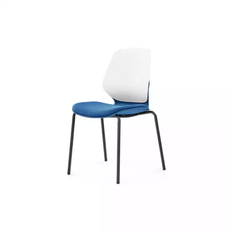 Picture of SYLEX KALEIDO CHAIR 4 LEG NO ARMS WHITE STEEL FRAME BLUE SEAT