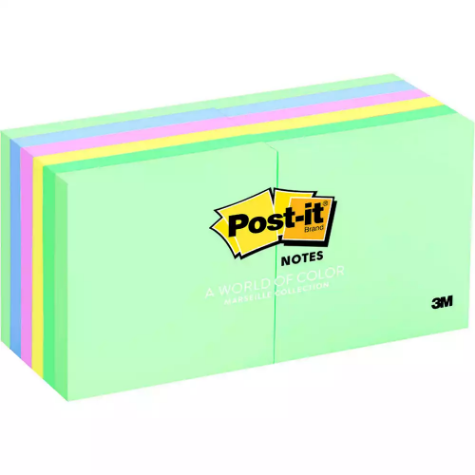 Picture of POST-IT 654-AST NOTES 76 X 76MM MARSEILLE PACK 12