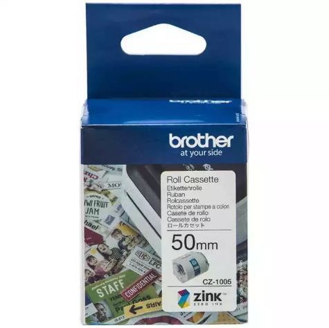 Picture of BROTHER CZ1005 LABEL ROLL 50MM X 5M WHITE