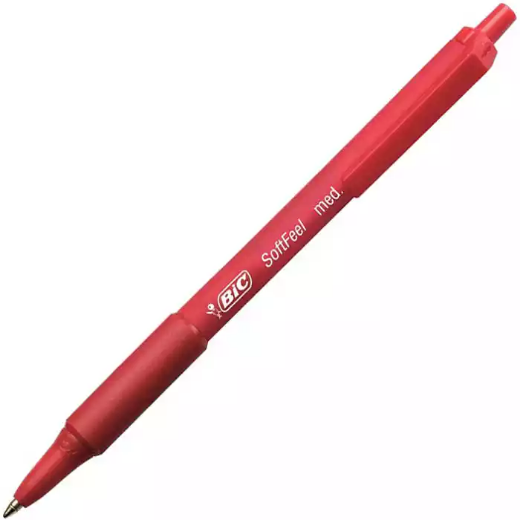 Picture of BIC SOFTFEEL RETRACTABLE BALLPOINT PEN 1.0MM RED BOX 12