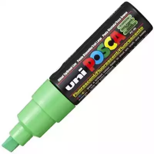 Picture of POSCA PC-8K PAINT MARKER CHISEL BROAD 8MM FLORESCENT GREEN