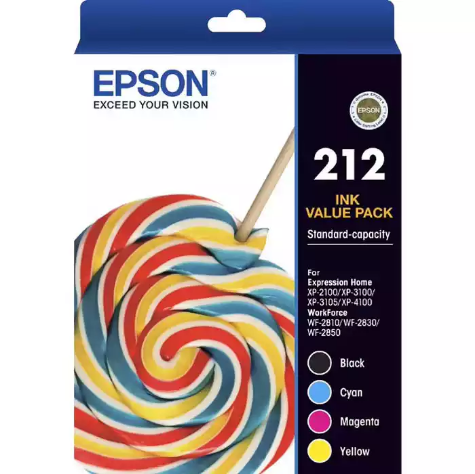 Picture of EPSON 212 INK CARTRIDGE VALUE PACK BLACK/CYAN/MAGENTA/YELLOW