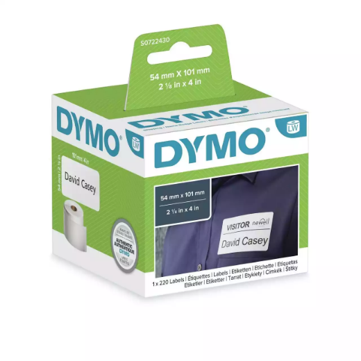 Picture of DYMO 99014 LW SHIPPING LABELS 54 X 101MM WHITE ROLL 220