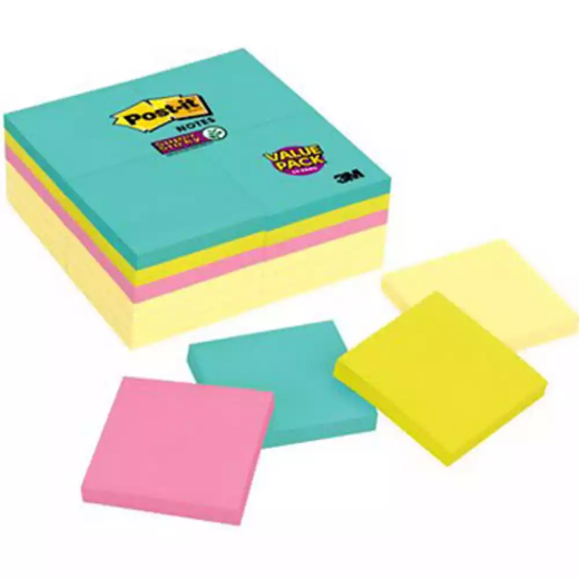 Picture of POST-IT 654-24SSCYM SUPER STICKY NOTES 76 X 76MM PACK 24