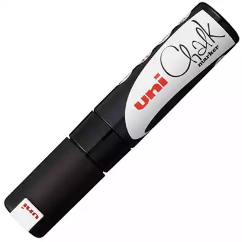 Picture of UNI-BALL CHALK MARKER CHISEL TIP 8MM BLACK