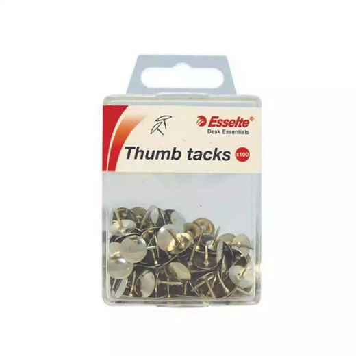 Picture of ESSELTE DRAWING PINS SILVER PACK 100