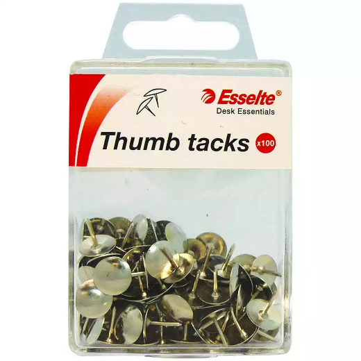 Picture of ESSELTE DRAWING PINS SILVER PACK 100