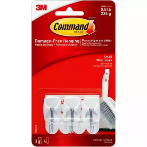 Picture of COMMAND ADHESIVE UTENSIL HOOK WHITE PACK 3 HOOKS AND 4 STRIPS