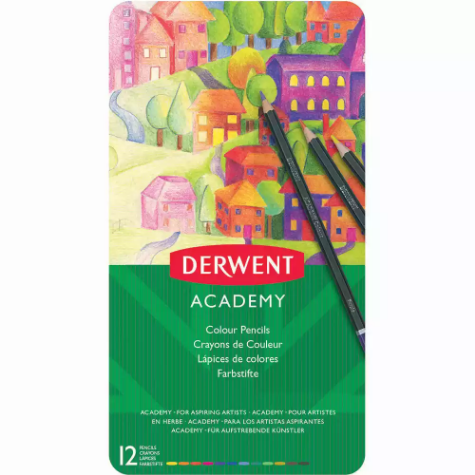 Picture of DERWENT ACADEMY COLOURING PENCIL ASSORTED TIN 12