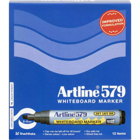 Picture of ARTLINE 579 WHITEBOARD MARKER CHISEL 5MM ASSORTED BOX 12