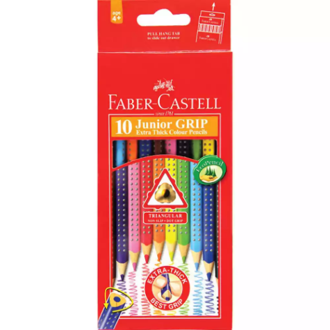 Picture of FABER-CASTELL JUNIOR GRIP COLOURED PENCILS ASSORTED PACK 10