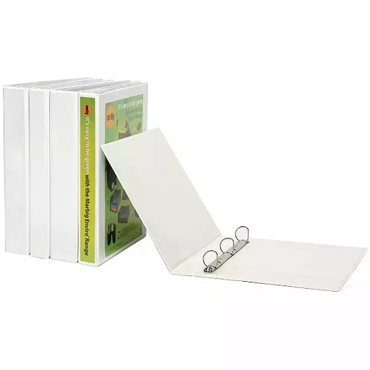 Picture of MARBIG CLEARVIEW INSERT RING BINDER 2D 25MM A5 WHITE